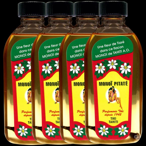 Parfum rare du Pitate Tahiti, ke Jasmin de Polynésie. Ce Monoï Tiki Tahiti 120 ml parfum Jasmin est fabriqué à Tahiti-Faaa par la Parfumerie Tiki depuis 1942.