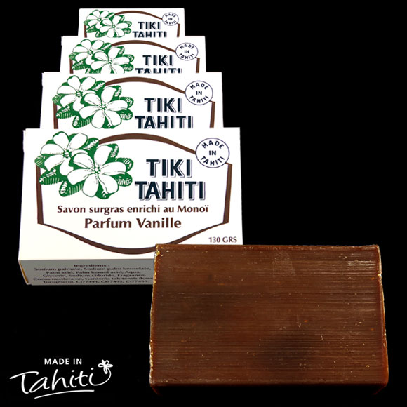 ras enrichis au Monoï Tiki Vanille fabriqué à Tahiti par La Parfumerie Tiki.