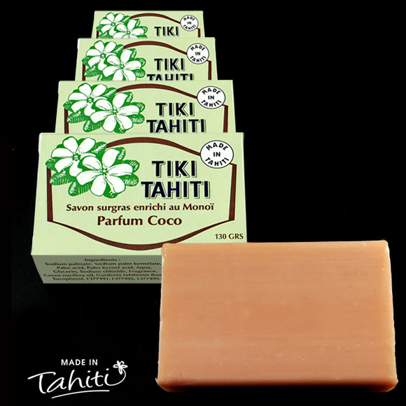 Savons Surgras enrichis au Monoï Tiki Coco fabriqué à Tahiti par La Parfumerie Tiki.