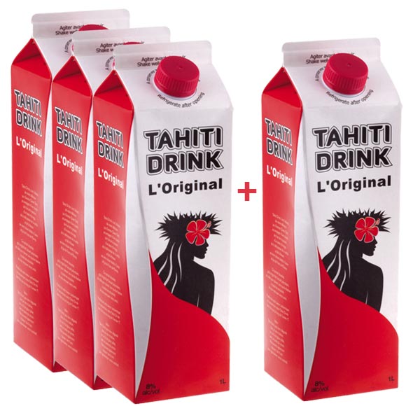 4 TAHITI DRINK ORIGINAL PUNCH 8° COCKTAIL 1 LITRE (DONT 1 GRATUIT)