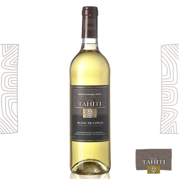 Vin Blanc de Corail. Vin de Tahiti du Domaine de Dominique Auroy.