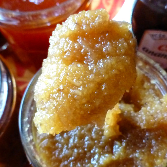 Texture proche d'une marmelade avec des morceaux croquants d'Ananas parsemés d'amandes rapées de Noix de Coco.