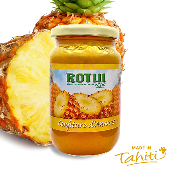 Le goût de l'Ananas de Moorea, exceptionnel ! La variété Queen Tahiti est un ananas particulièrement sucré et très juteux, et sa confiture est exquise : Texture généreuse de type marmelade. Un pur régal venu de Moorea pour les gourmands !