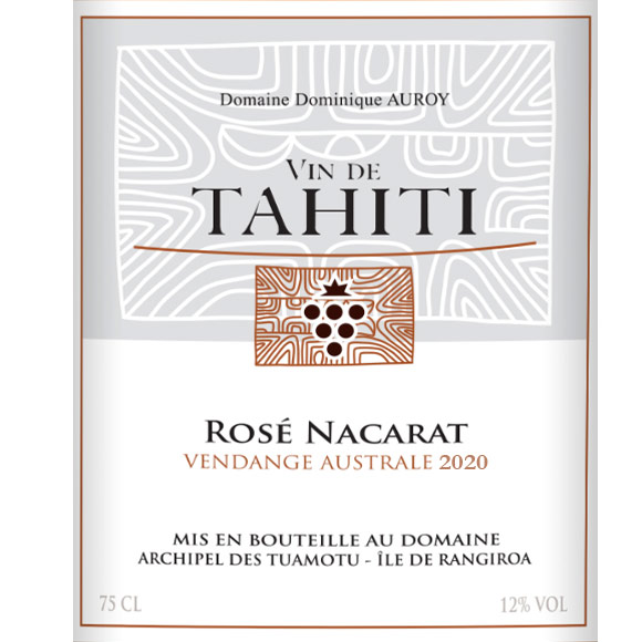 Vin Rosé Nacarat. Vin de Tahiti du Domaine de Dominique Auroy.