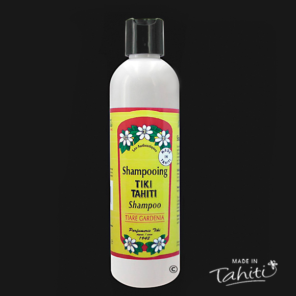 Ce Shampooing au Monoï Tiki Tahiti 250 ml parfum Tiaré est fabriqué à Tahiti-Faaa par la Parfumerie Tiki depuis 1942.